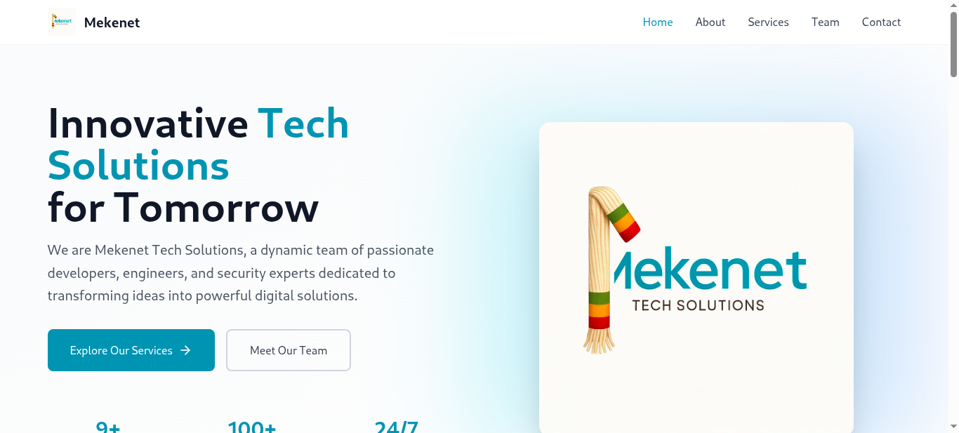 Mekenet Tech Solutions Website preview